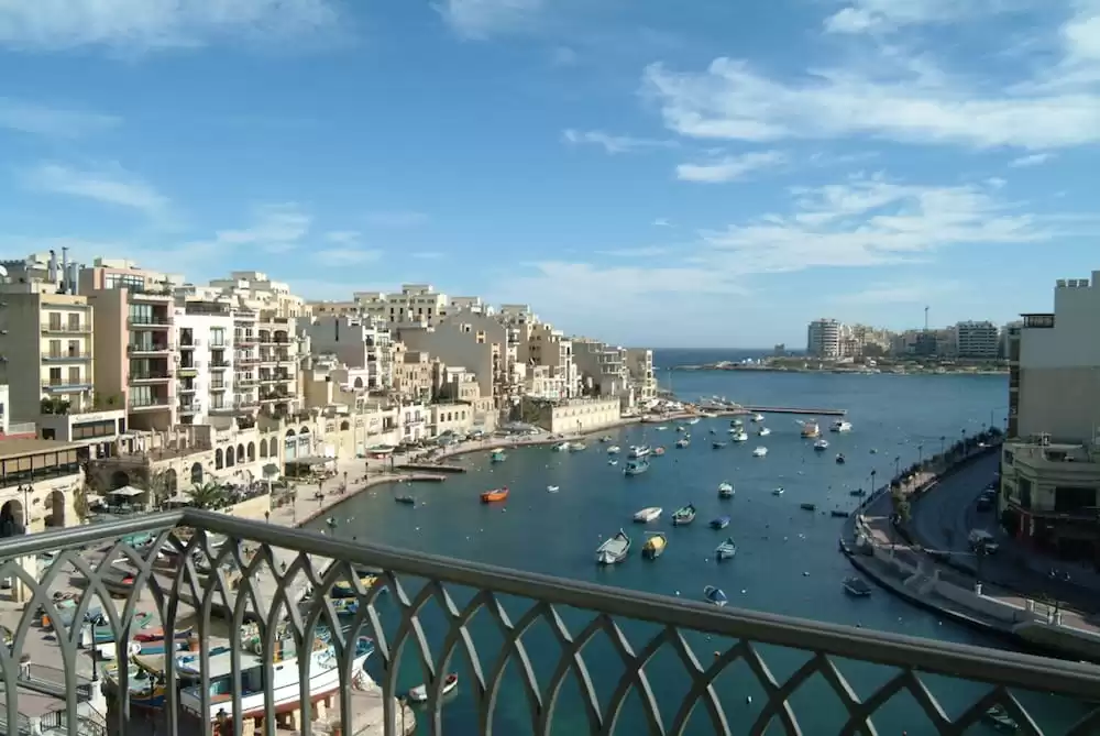Room terrace looking over Spinola Bay